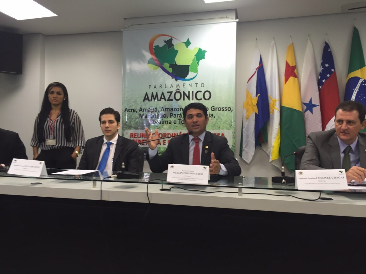 O deputado Wellington do Curso na 1ª Reunião do Parlamento Amazônico