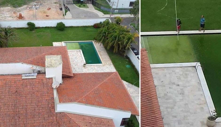 Casa com piscina abandonada vira criadouro de Aedes aegypti na Ponta do Farol