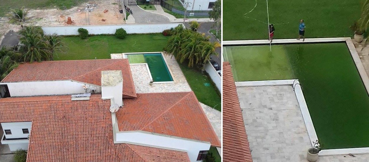 Casa com piscina abandonada vira criadouro do Aedes aegypti na Ponta do Farol