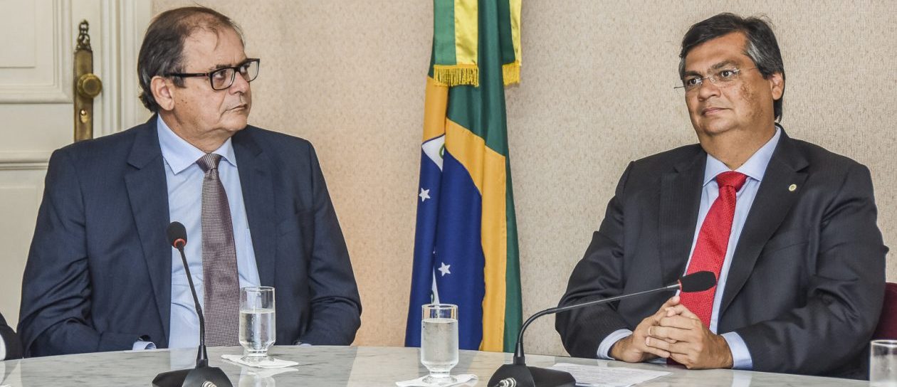 O presidente da Assembleia Legislativa, Humberto Coutinho, e o governador do Maranhão, Flávio Dino, durante lançamento da campanha Maio Amarelo em prol da segurança no trânsito.