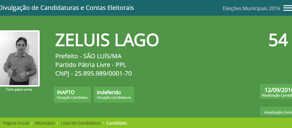 Zeluis Lago tem candidatura à prefeitura de São Luís indeferida