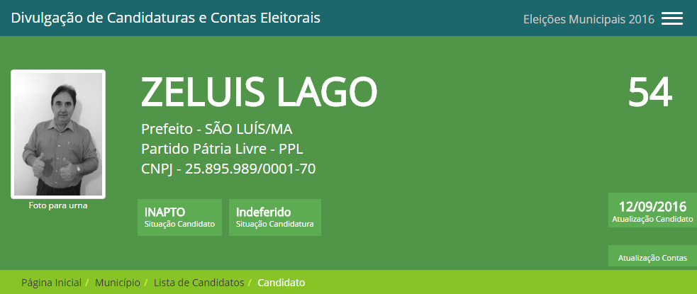 Zeluis Lago tem candidatura à prefeitura de São Luís indeferida