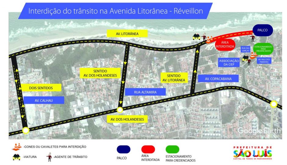 Trânsito da Avenida Litorânea será alterado para as festas de fim de ano
