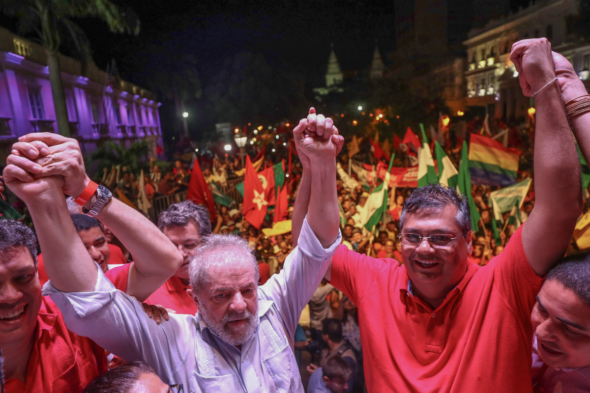 O ex-presidente Lula com o governador Flávio Dino, durante passagem do petista pelo Maranhão. Foto: Foto: Ricardo Stuckert