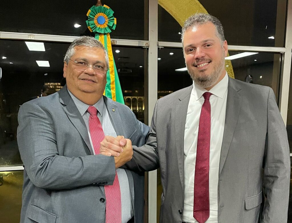 O ministro da Justiça Flávio Dino e o deputado estadual Rodrigo Lago. Foto: @rodlago/Instagram